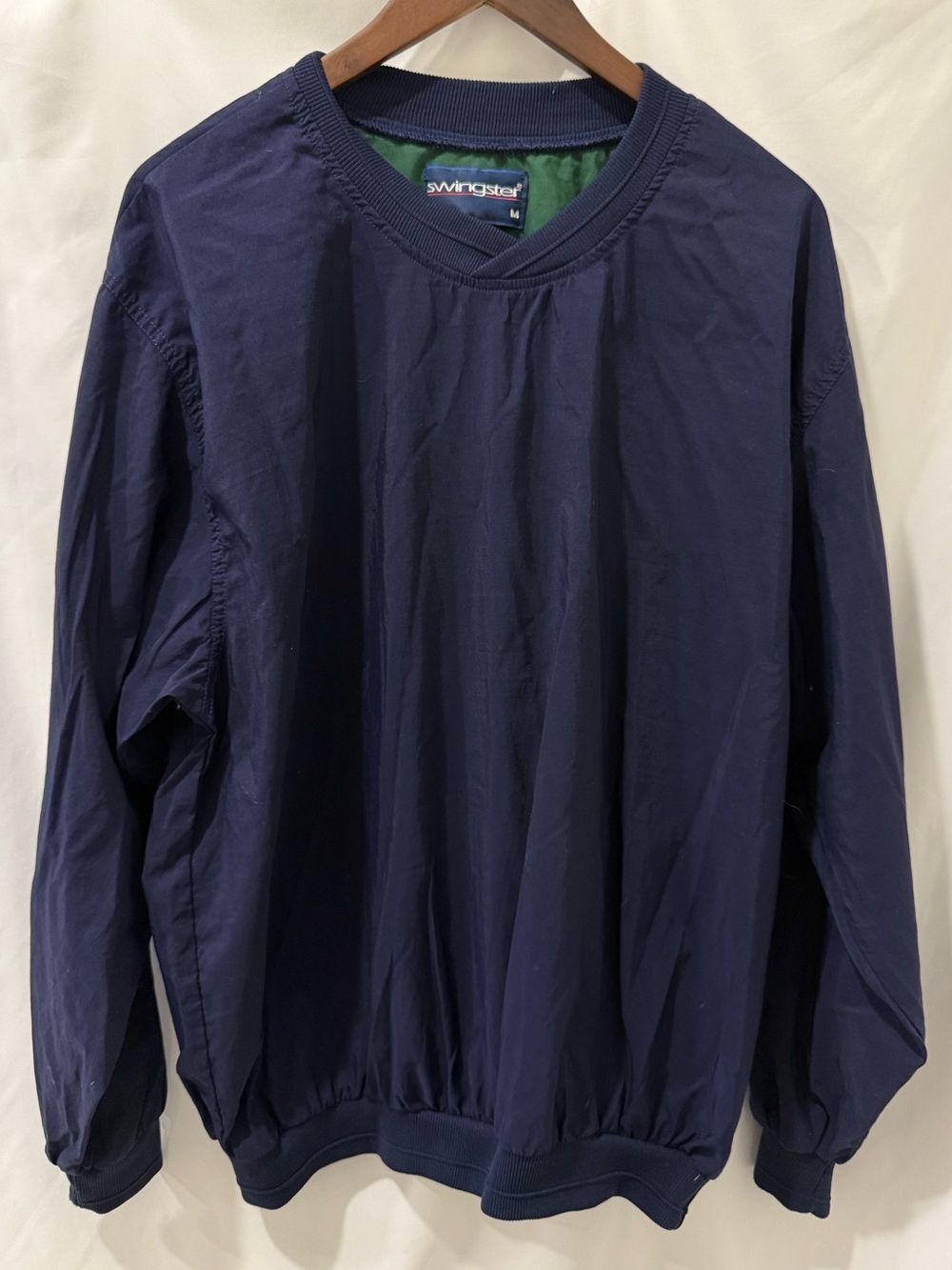 Vintage 80s Swingster Navy Nylon Pullover Windbreaker Made in USA